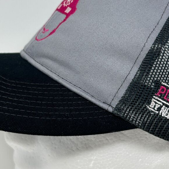 Spittin Chiclets Pink Whitney Trucker Hat Baseball Cap Barstool Sports Gray - Picture 9 of 11